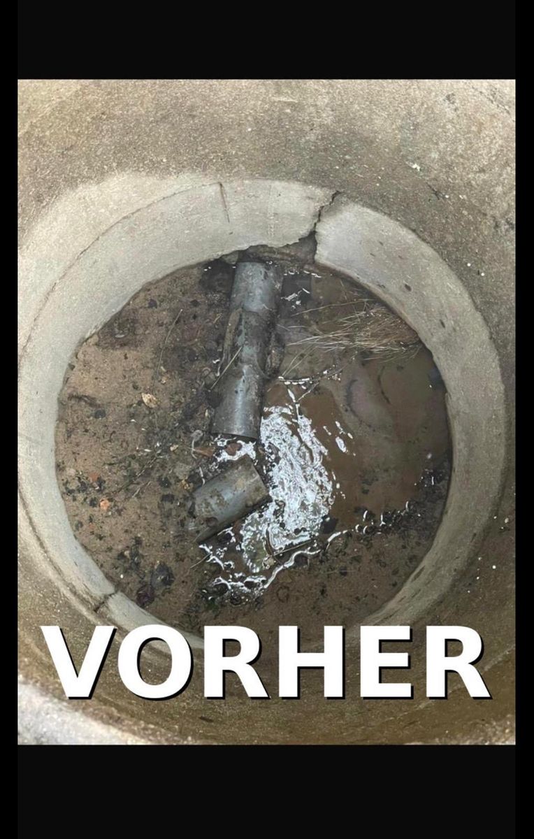 Beschädigter Schacht vor der Sanierung